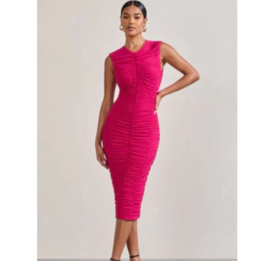 Club L London Fuchsia Bodycon Dress